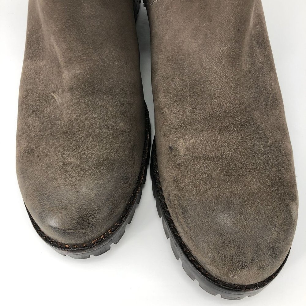 Cole Haan Nike Air Waterproof Knee High Boots Weathered Suede Leather Brown Lace - Picture 9 of 16